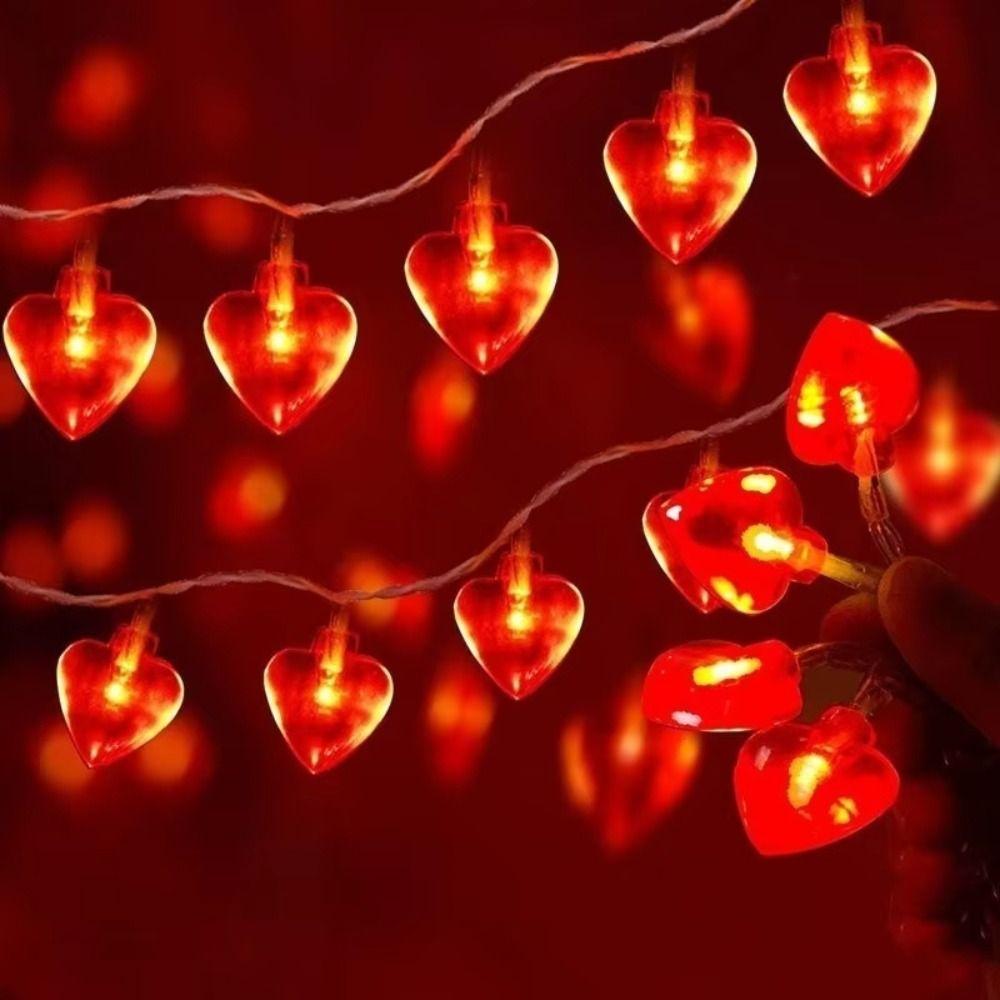 Battery Operated Love Heart Fairy Light Garland Romantic LED Valentines Day Decor  Party Decoration