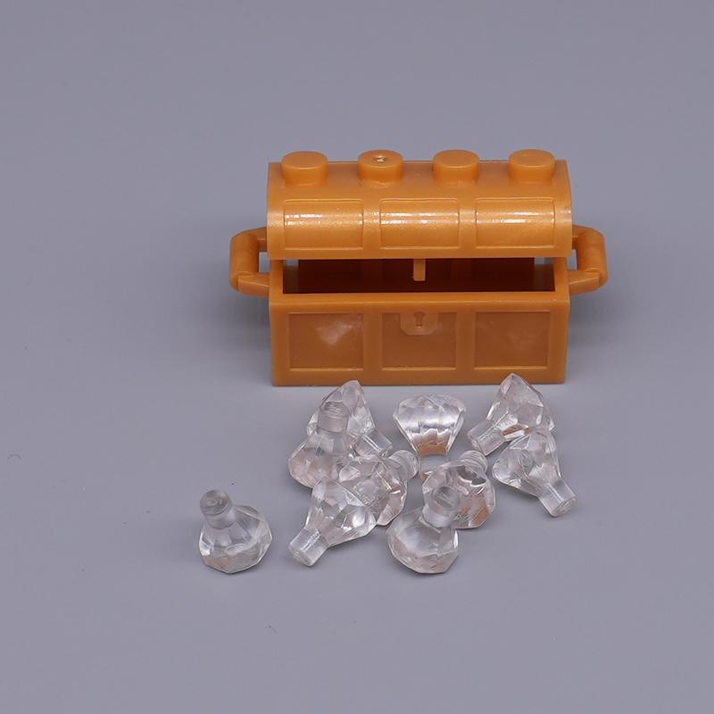 MOC City Treasure Series Set Accessories Building Blocks Gold Ore Silver Crystal Diamond Box Gold Key Dollar Cash Brick Kid Toys