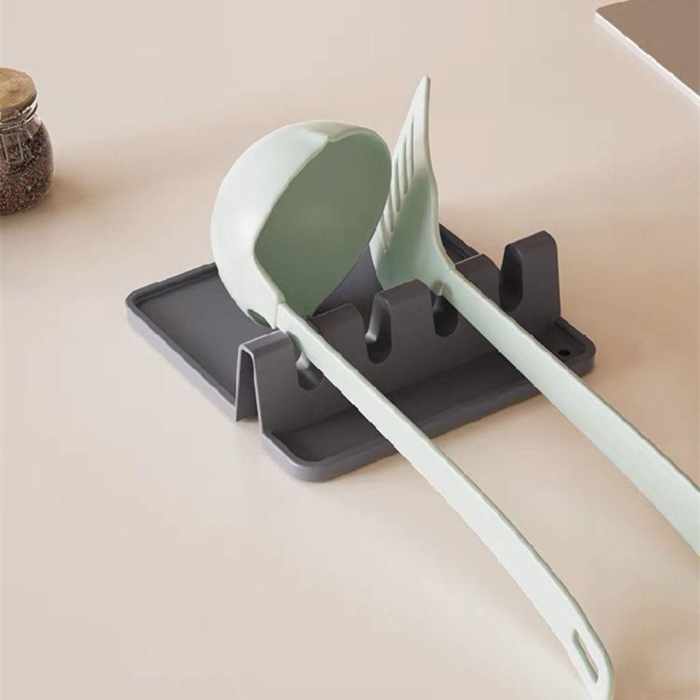 Large Capacity Spoon Mat with Drainage Hole Kitchenware Storage Rack Kitchen Utensil Rack Home