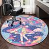 1pc Anime Design Sailor Girl Round Carpet Office Chair Mat, Non Slip Rug for Home Decor, Living Room, Bedroom, Game Room