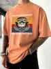 Cat Make Echo Oscar Whisky Prints MenS Washed TShirt Summer Loose Short Sleeve ONeck Cotton Streetwear Gym Casual T Shirts