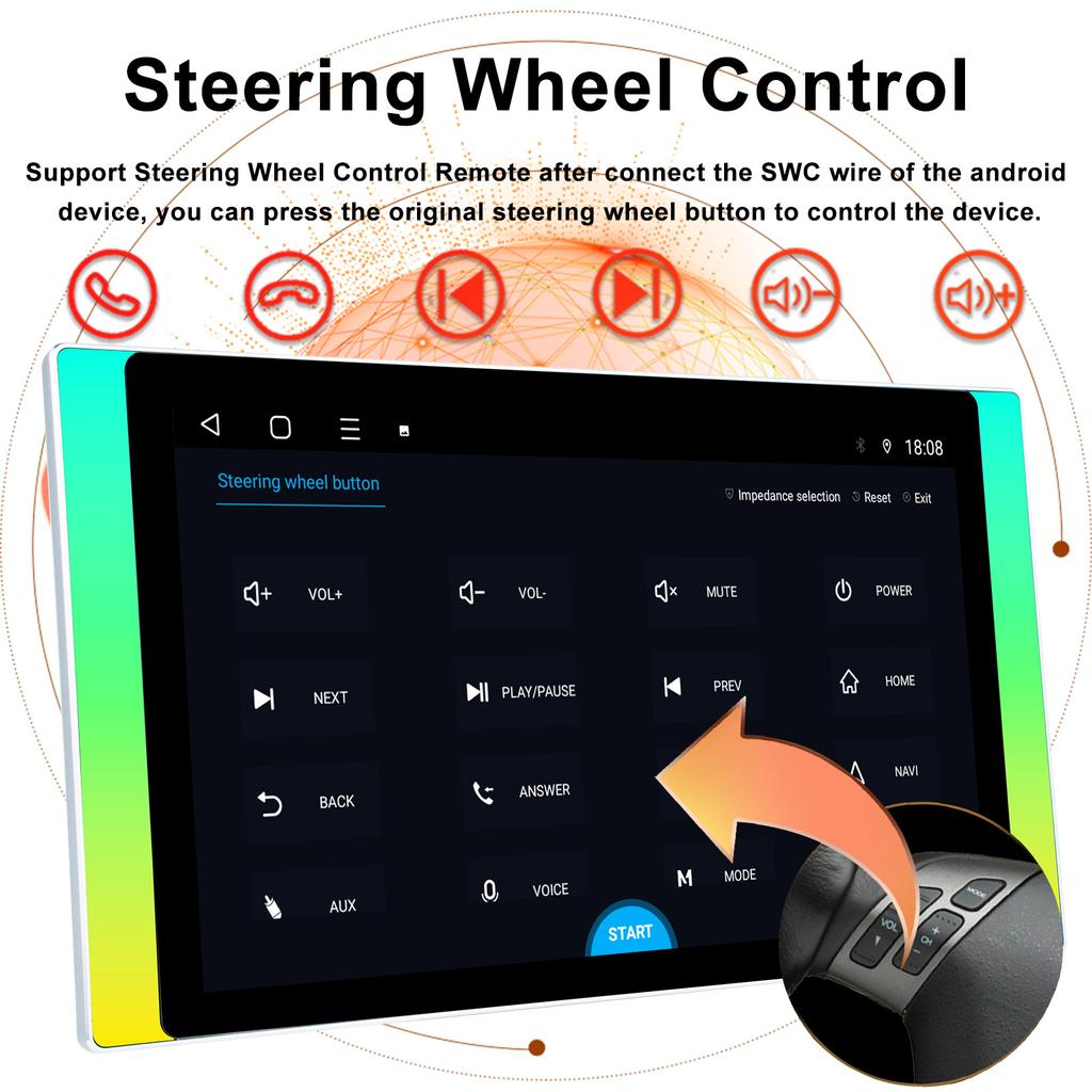 11.5"  Universal Android Οθόνη Ασύρματο Carplay Αυτοκινήτου Video DVD Player Universal Κεντρική Μονάδα GPS Carplay 5G Wifi BT5.4