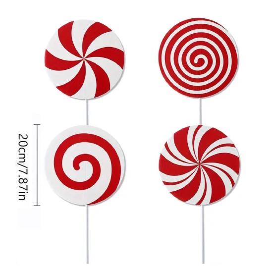 Yousheng Große Weihnachtszweige Pfefferminz-Lutscher/Lebkuchenmann Weihnachtsschmuck Kunststoff Baumspitze für Weihnachtsbaum Weihnachtsfeier Vasendekor