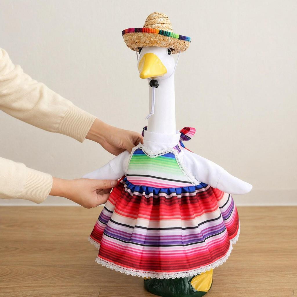 Goose Outfit, -Goose Costume, Mexican Sombrero, Seasonal Festive Costume for Garden Parties,