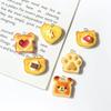 10Pcs Heart Bear Cat Animal Toast Bread Shape Charms Resin Claws Food Pendant For DIY Earring Necklace Keychain Jewelry Making