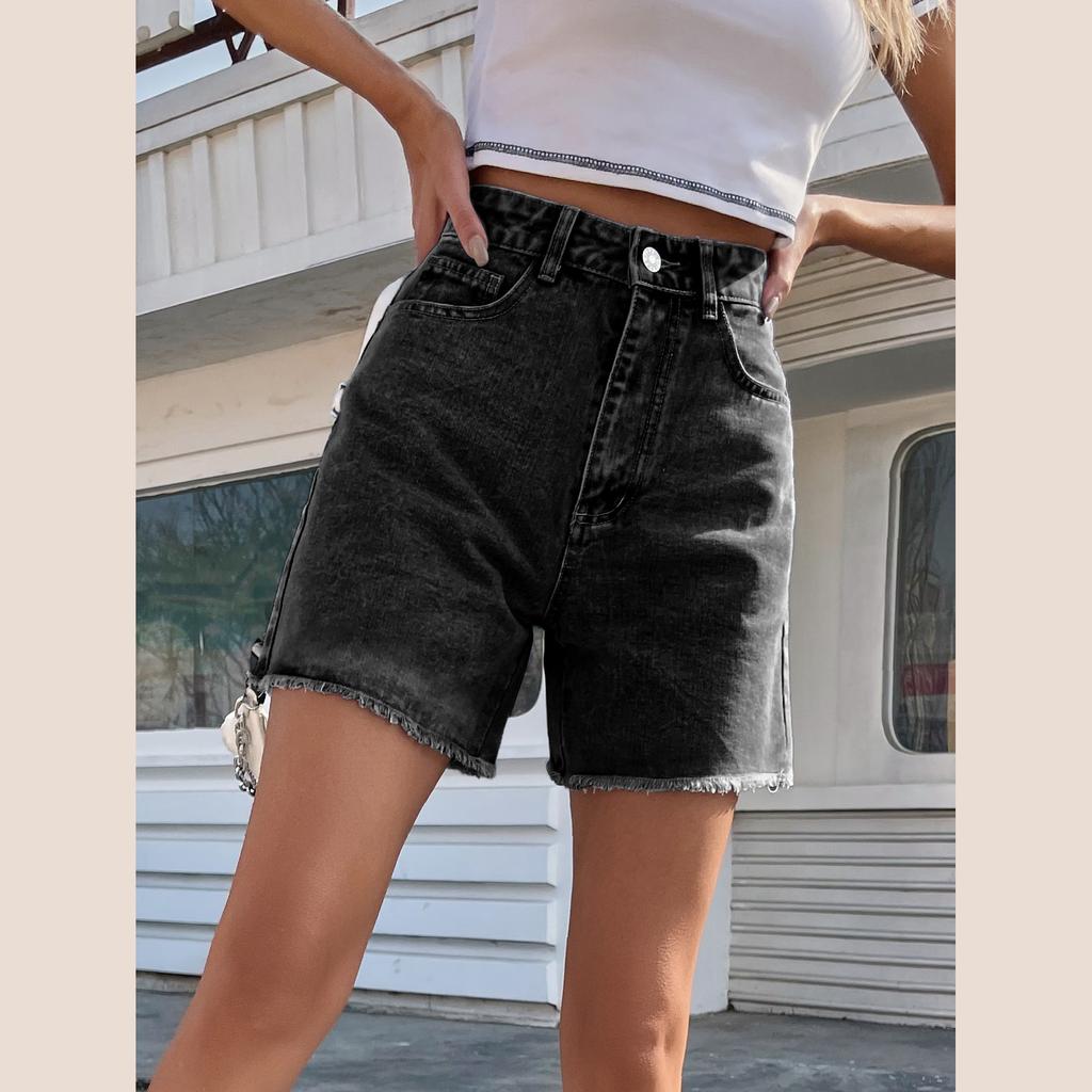 Blue Women's Denim Shorts Summer High Waist Casual Chic Loose Jean Shorts Women Summer Denim Short Femme