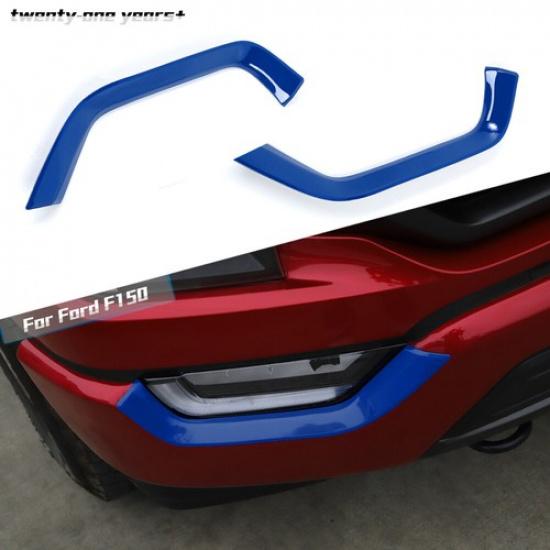 Front Fog Light Lamp Eyebrow Cover Trim Decor For Ford F150 21+ Blue Accessories