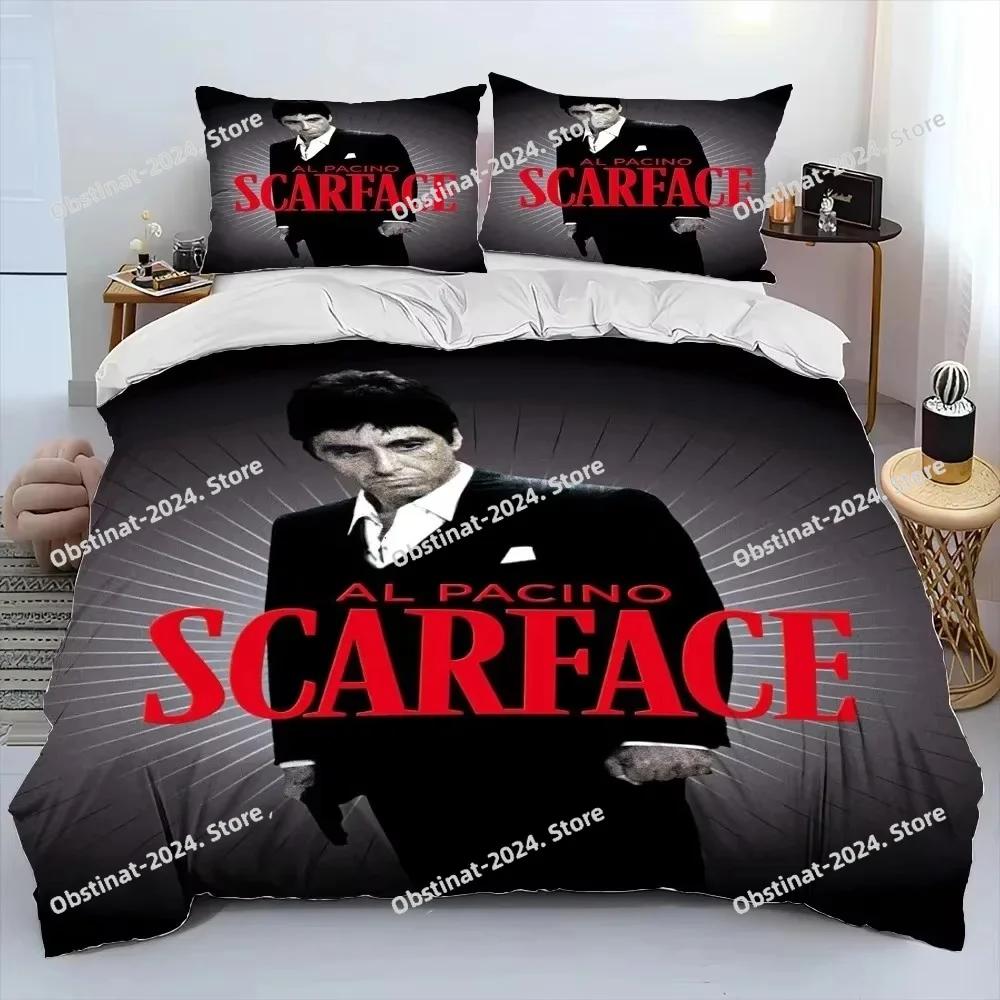 3D Movie Scarface Tony Bedding Set Duvet Cover Full Queen King Size Pillowcase Bed Print Bed Set Aldult Kid Bedroom Single Twin