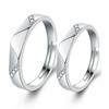 2pcs 925 Sterling Silver Couple Rings Zircom For Women Man Exquisite Student Girlfriend Silver Jewelry Accessories Wedding