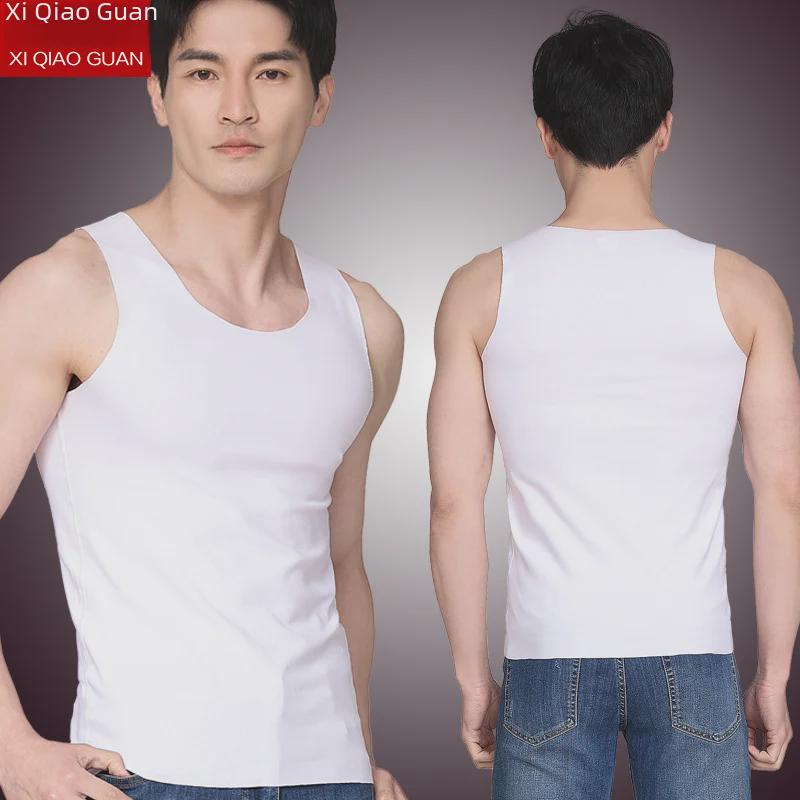 Men's Seamless Slim Fit Ribbed Combed Cotton Tank Top
