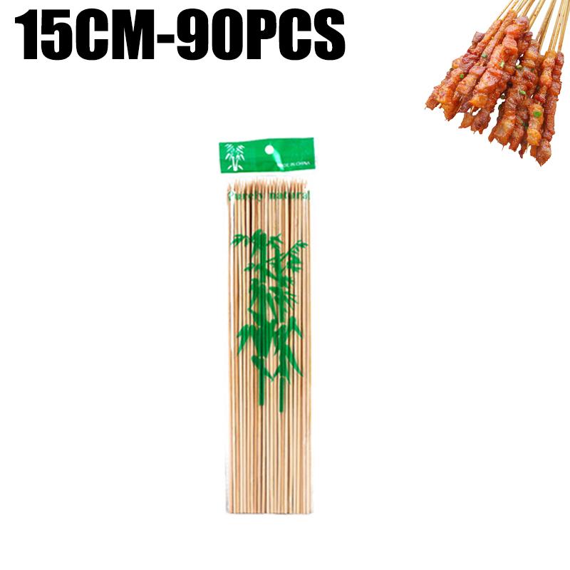

360/90x Food Sticks Bamboo Skewer Stick Disposable Wood for Home Kitchen Party Buffet Food Fruit Barbecue Tools Various Size