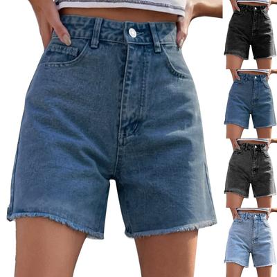 Womens High Waisted Denim Shorts Summer Ripped Shorts Casual Hot Short Pants With Pockets