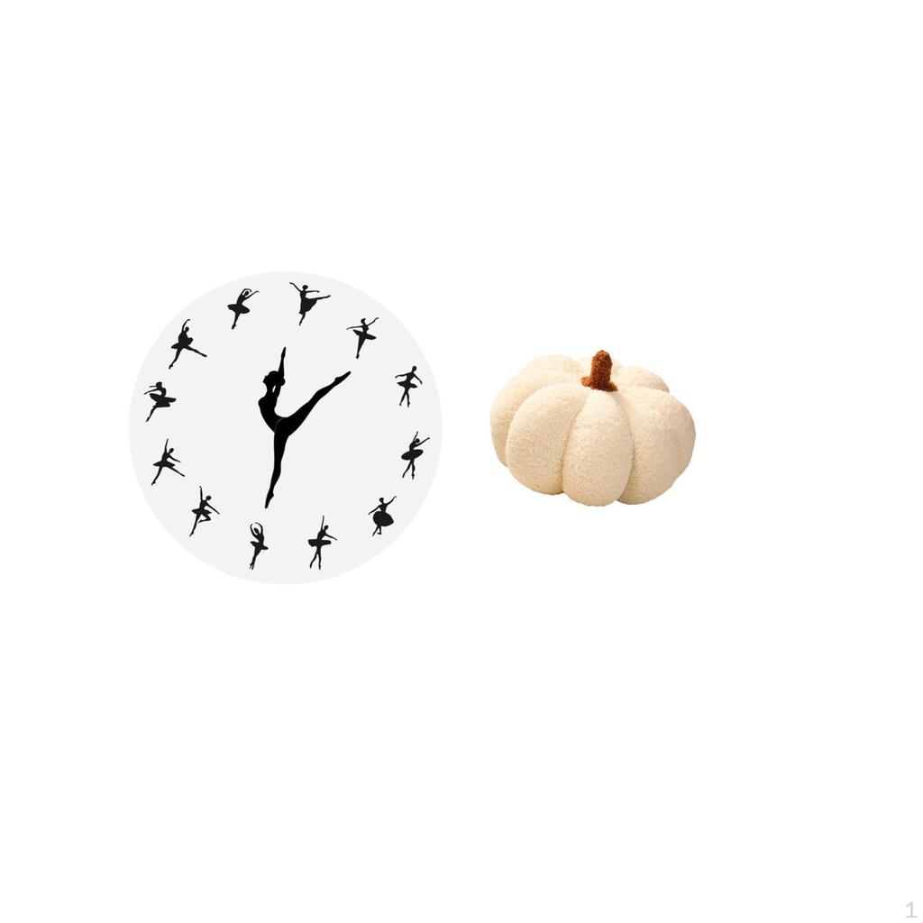 Ballerina Pumpkin Wall Clock Ballet Dancing Girl Pillow Silent Mute Dance Charming Decorative