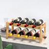 Wine Rack Freestanding 8 Bottle 2 Tier Bamboo Wine Racks Countertop Cabinet Wine Holder Wine Storage Shelf For Kitchen