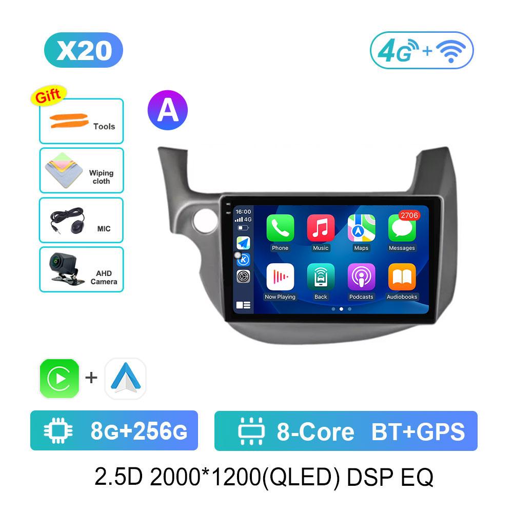 Bluetooth DSP Stereo Car Video Multimedia Player for HONDA FIT JAZZ 2008 - 2013 WiFi Android System 4G GPS QLED Touch Screen