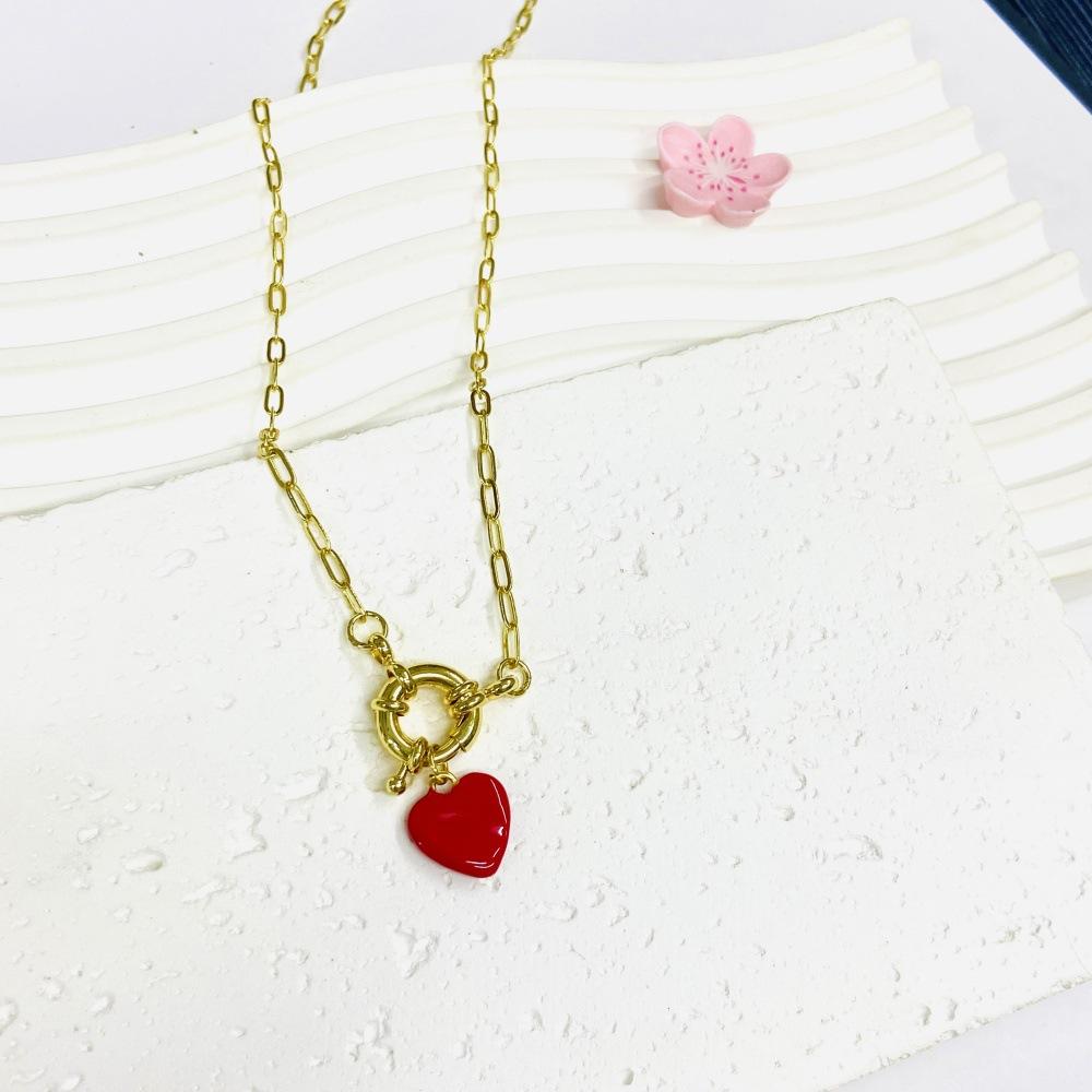 Originaldesign Kupfer Tropföl Rot Wassertropfen Stern Schmetterling Liebe Auge Anhänger Halskette 50cm Charm Damen Party Geschenk