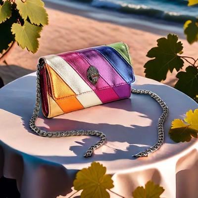 Dinner Party Dopamine Style for Men and Women In Contrasting Panels Crossbody Shoulder Bag
