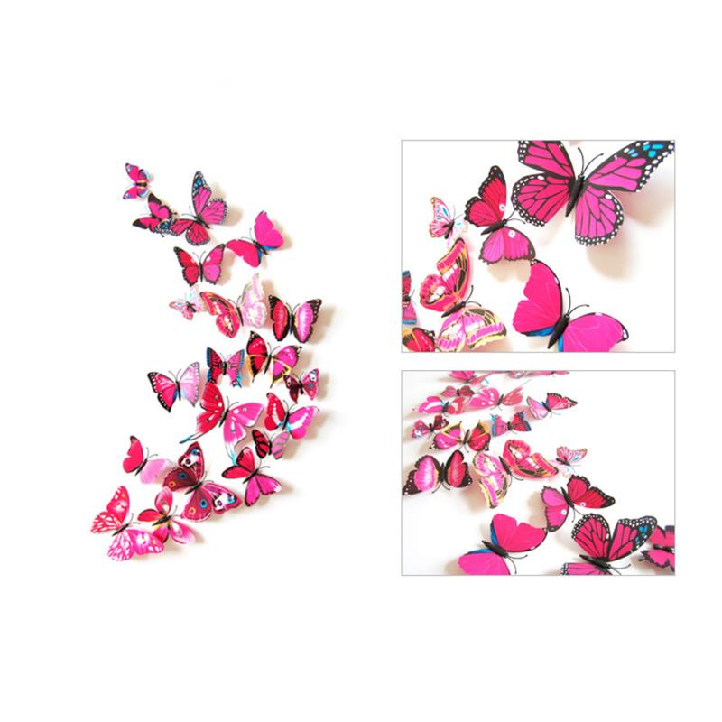 Three-dimensional Simulation  Butterflies  Wall  Sticker Magnet Design Reusable Colorful Household