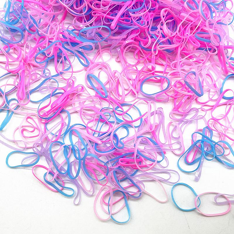500pcs Cute Colourful Rubber Ring Disposable Elastic Hair Bands Ponytail Holder Rubber Band Scrunchies Kids Hair Accessorie