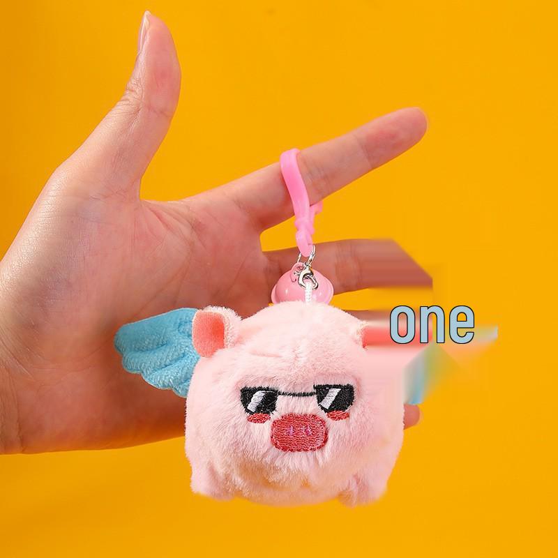Capybara Blowing Bubbles: Plush Toy Keychain with Wagging Tail