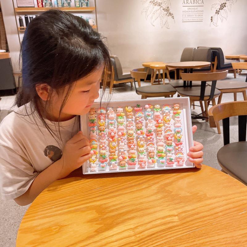 Kids' Cartoon Cute Adjustable Fruit Ring - Girls' Jewelry