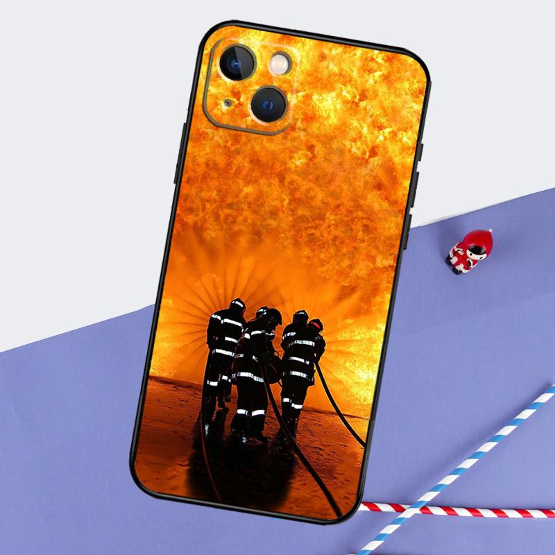 Firefighter Fire Fireman Phone Case For iPhone 16 15 Pro Max 12 13 Mini 11 14 Pro Max XR 16 15 Plus 16e Cover Coque