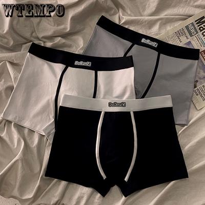 1 peça roupa íntima masculina de algodão para estudantes roupa íntima masculina respirável tamanho grande boxer masculino