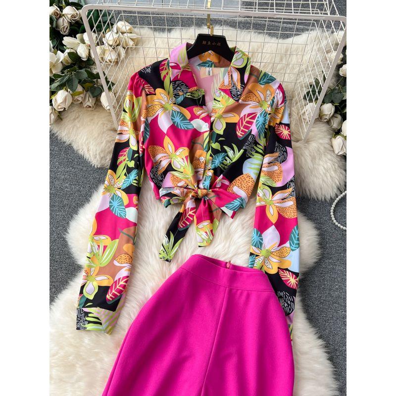 Denim Casual Wear Fashion Ins Bootcut Pants Two-piece Set