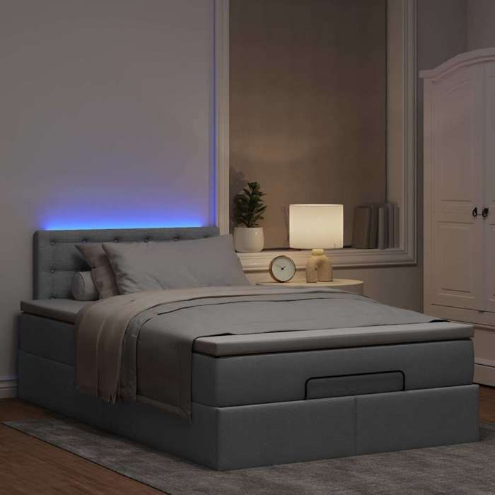 Maison Exclusive - Lit ottoman avec matelas gris clair 120x200 cm tissu