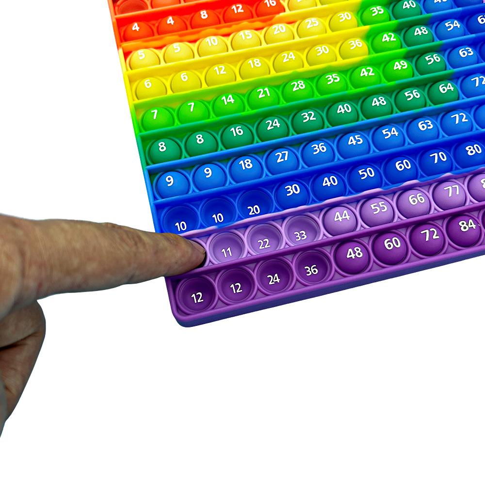 Colorful 12x12 Multiplication Push Bubble Fidget Pop Toys, Times Table Math Teaching Resources Educational Toys Gifts for Kids