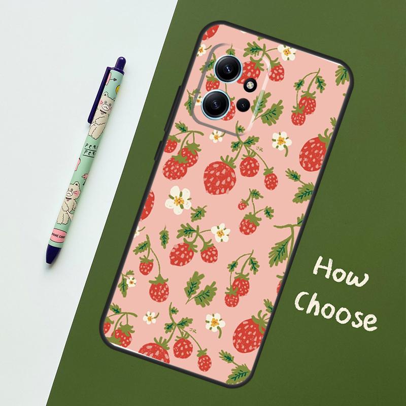 Strawberry Case For Xiaomi Redmi Note 13 10 11 12 14 15 Pro Plus Cover For Redmi 15C 15 14C 10C 12C 13C