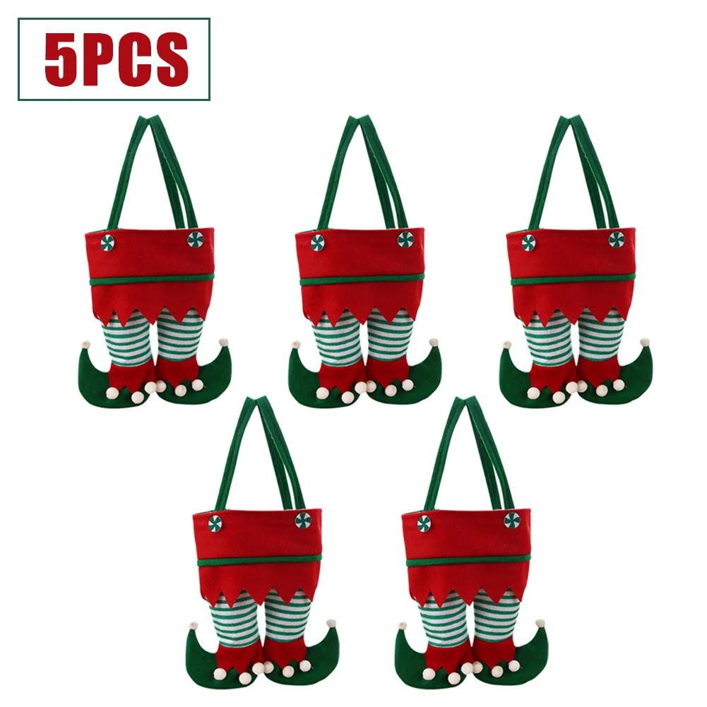 Christmas Elf Candy Bags Velvet Bags Santa Claus Pants Handbag Bags For Packaging Festival Party Decor Xmas Tree Decoration 2025