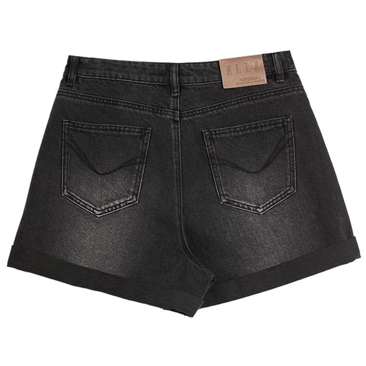 ELLE High-Waisted Simple Slimming Denim Shorts With Cuffed Design Women shorts EQ51159