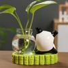 1PC Ornament Vibrant Vase Living Room Panda Gift Tea Table Ornament Desktop Hydroponic Home Adorn