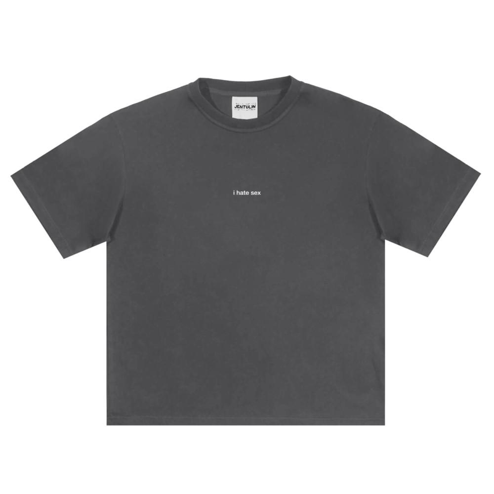 Harajuku Mens Tshirt Oversized Cotton Y2k Streetwear Hip Hop Korean I Hate Letter Graphic Short Sleeve Tops Aesthetic Clothing