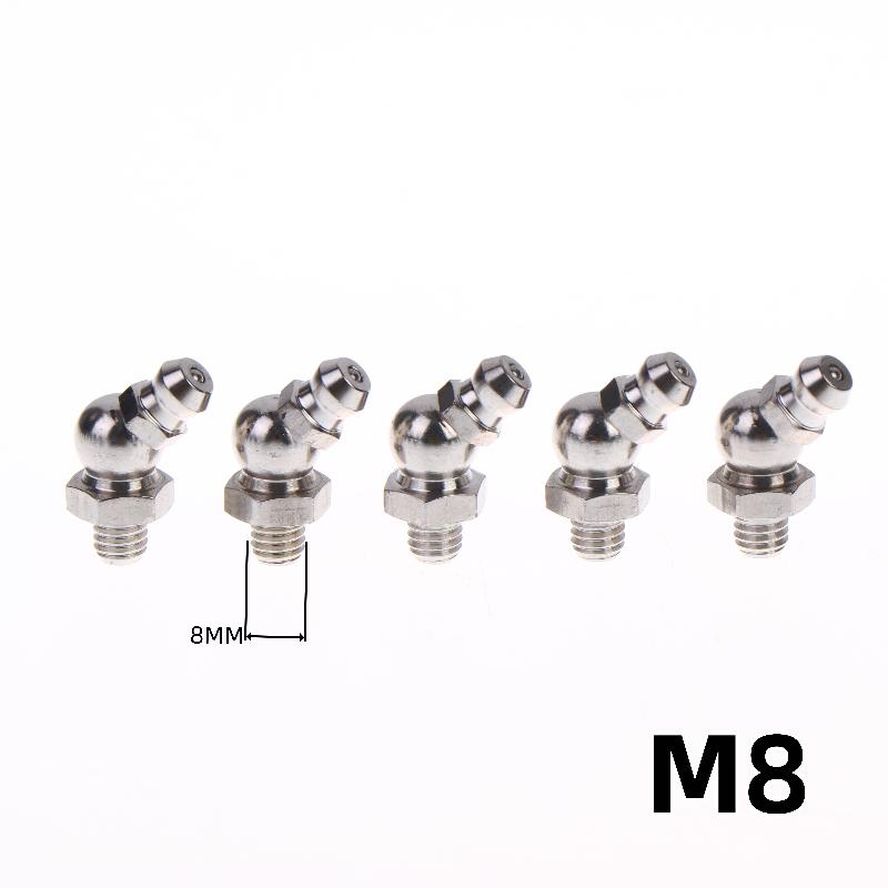 5/10Pcs Ss201 Ss304 Metric External Thread Straight Elbow Type Grease Nipple For Grease Gun Stainless Steel Grease Nipple