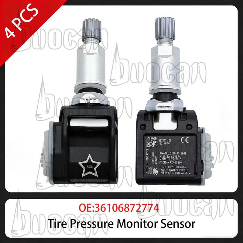 4Pcs Tire Pressure Monitor Sensor 36106872774 TPMS 433Mhz Fit for BMW G30 G31 G38 F90 G32 G11 G12 G01 G02 G05