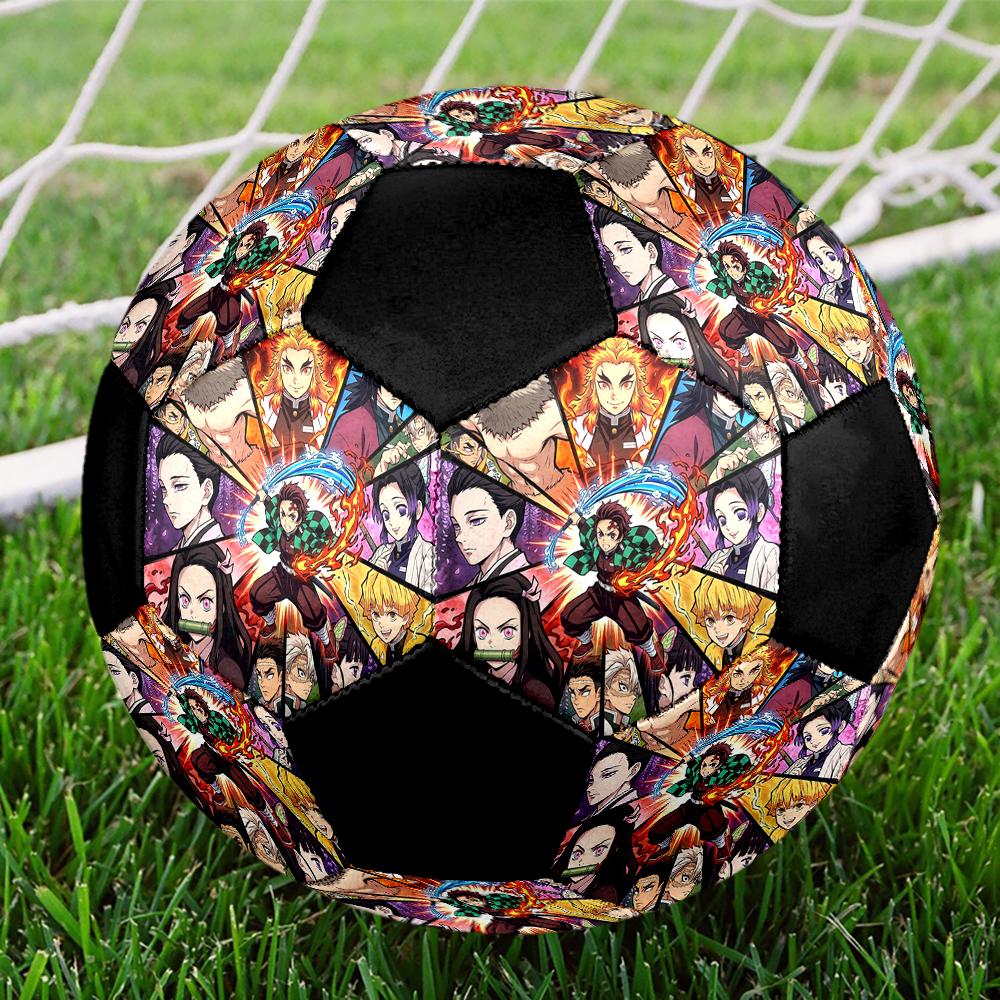 1pc Demon Slayer Kimetsu No Yaiba Football Soccer Ball Size 5 Indoor Soccer Ball Fashion Colorful  Backyard Game -Great For Sports Fans Gift HE4