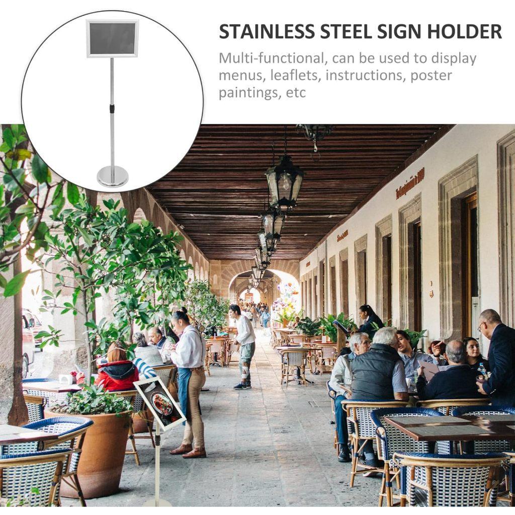 A2 A3 A4 Billboard Adjustable Poster Stand Sign Display Board Poster Stand Sign Holder Hotel Restaurant Stainless Steel Stand