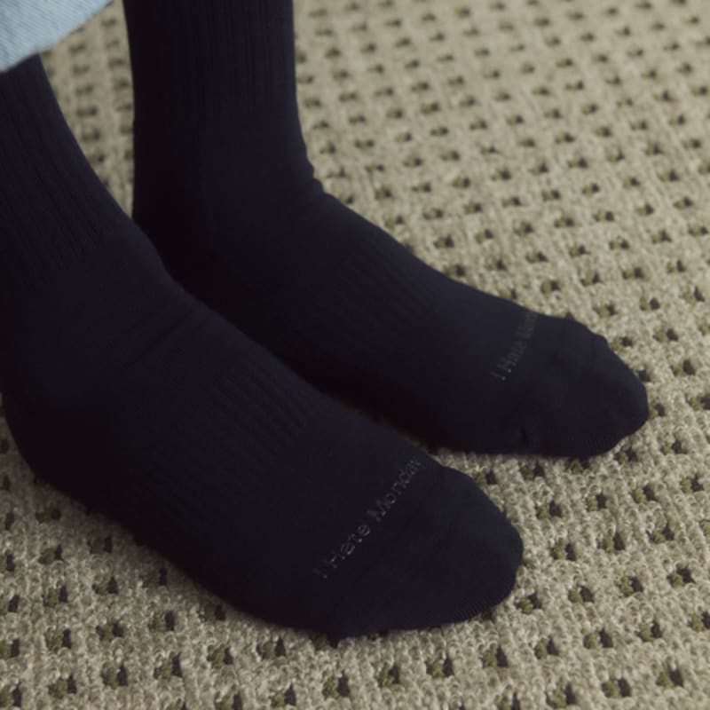 I Hate Monday [IHM11Na] Man Socks IHM Crewneck Socks Navy