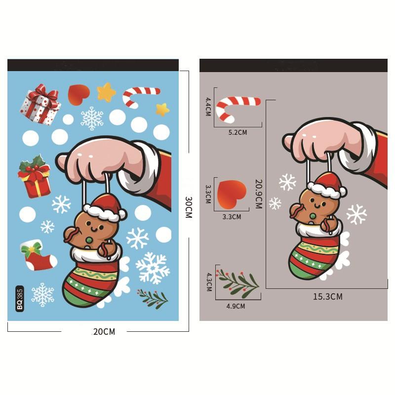 Vánoční dekorace Samolepky na okno Cartoon Elk Santa Claus Sněhulák Vánoční zrcadlové samolepky Veselé Vánoce Samolepka Nový rok