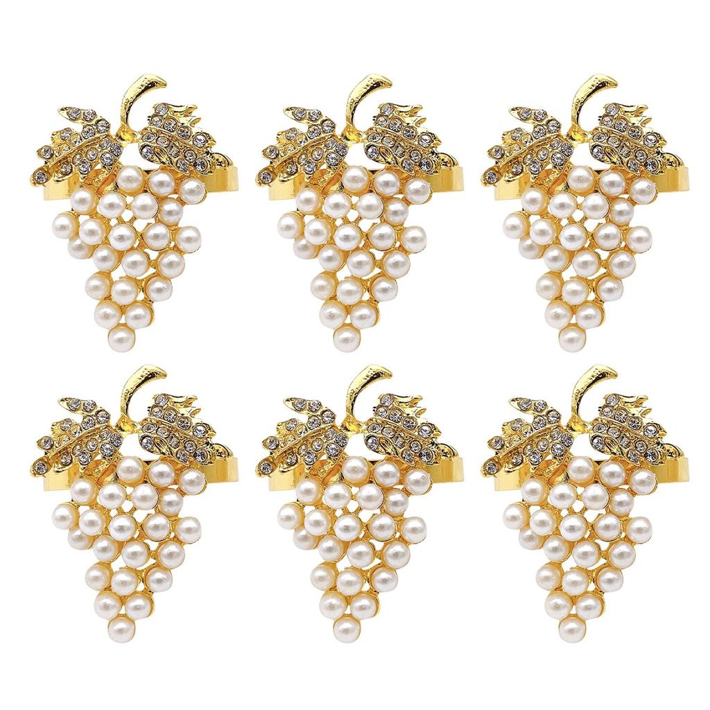Pearl Water Diamond Napkin Ring Napkin Ring Set Of 6