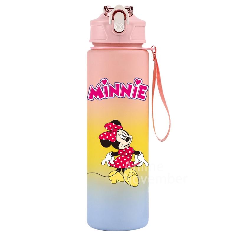 Disney Mickey Mouse Water Cup Minnie Gradient Straw 750Ml Large Capacity Camping Drinking Tools Outdoor Sports Minnie Water Cups