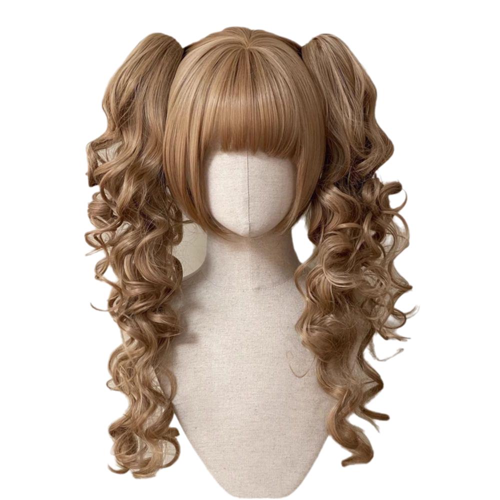 Cosplay Princess Cut Double Ponytail Synthetic Halloween Harajuku Wig Lolita Wig with Bangs Party