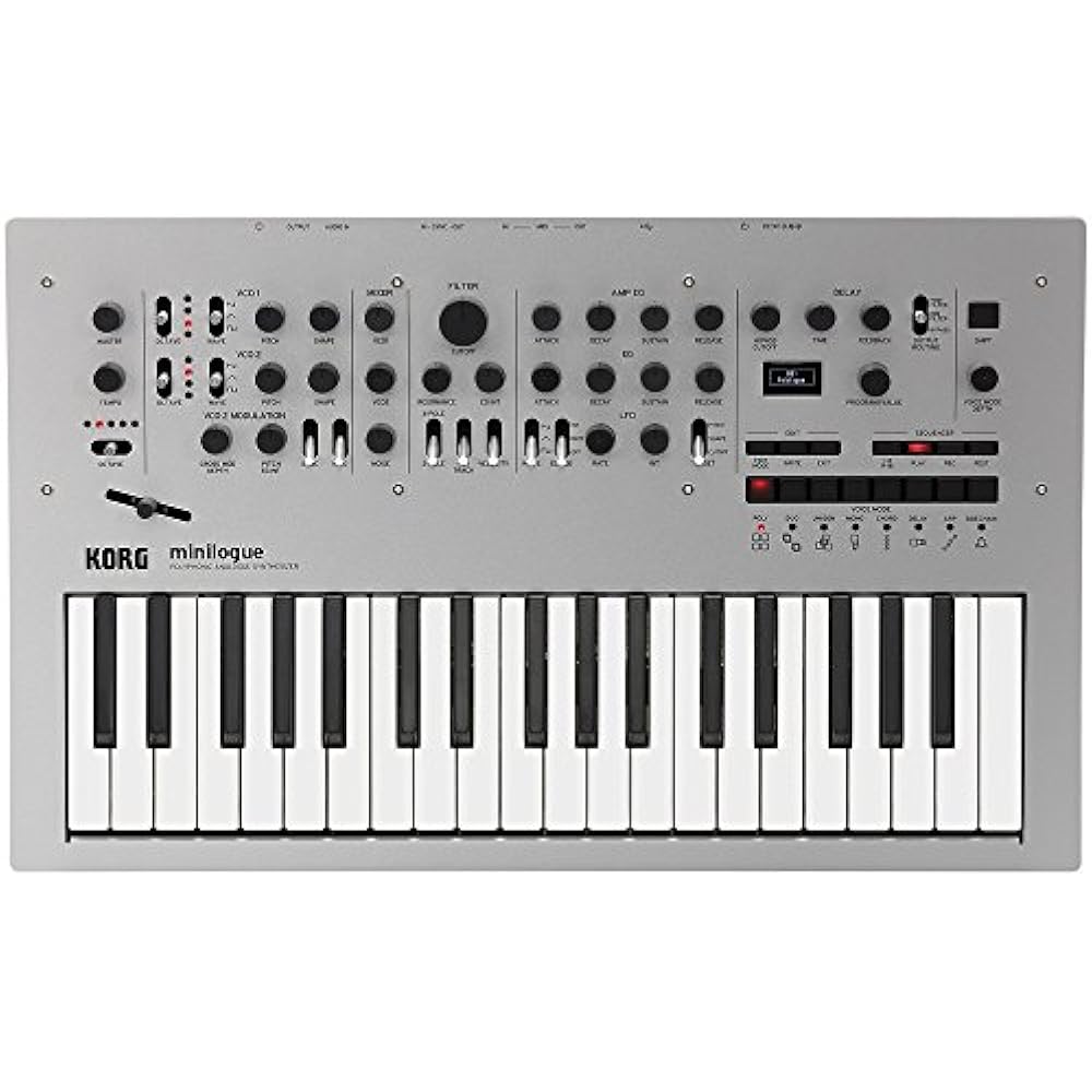 KORG 4 Voice Polyphonic Analog Synthesizer, Minilogue, 37 Key, 16 Step Sequencer, Oscilloscope Mo...