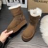 Fashion New Style Fashion Women's Luxury Western Cowboy Boots Winter Fur All-in-One Fleece Cuffed Thickened Snow Boots Zapatos Mujer