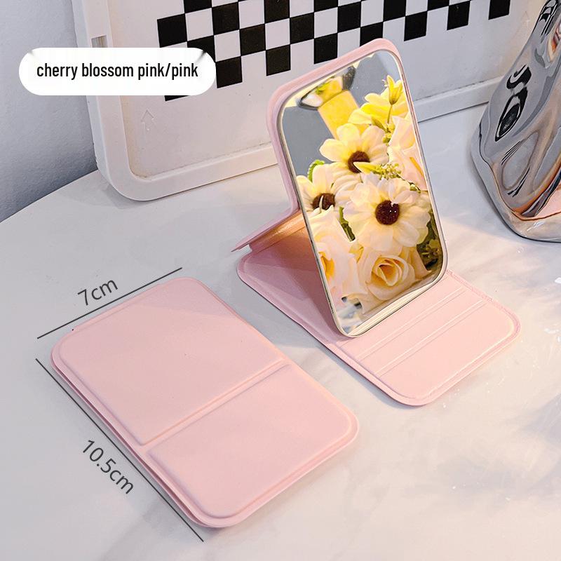 Portable Folding Rose Mirror: Compact HD Double-Sided Makeup Mirror with Flip-Top Design
