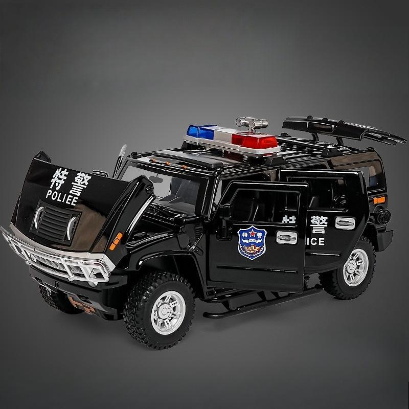 1:24 H2 Simulation Alloy Off-Road Vehicle Model Children Sound And Light Pull Back Toy Car