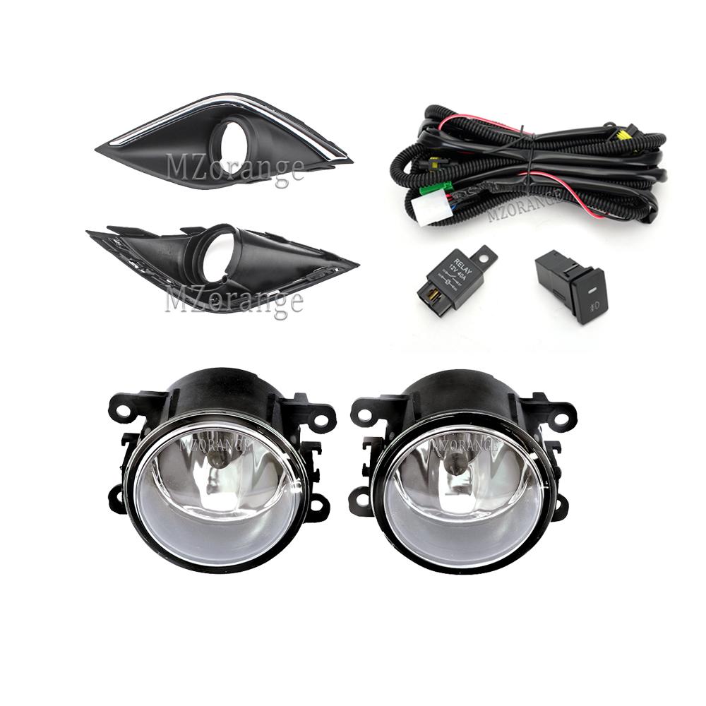 Fog Light LED for Mitsubishi Outlander 2016- Fog Light Headlight Halogen Fog Lamp Cover Grille Bezel Harness Switch Kit