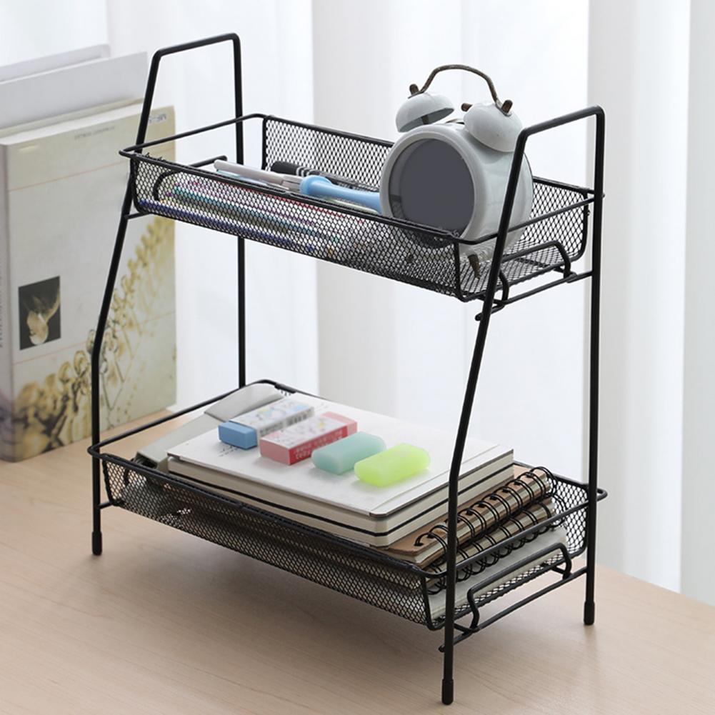 Drainage Bathroom Organizer Countertop Organizer Double Layer Stainless Steel Storage Rack for Bathroom Kitchen Organization